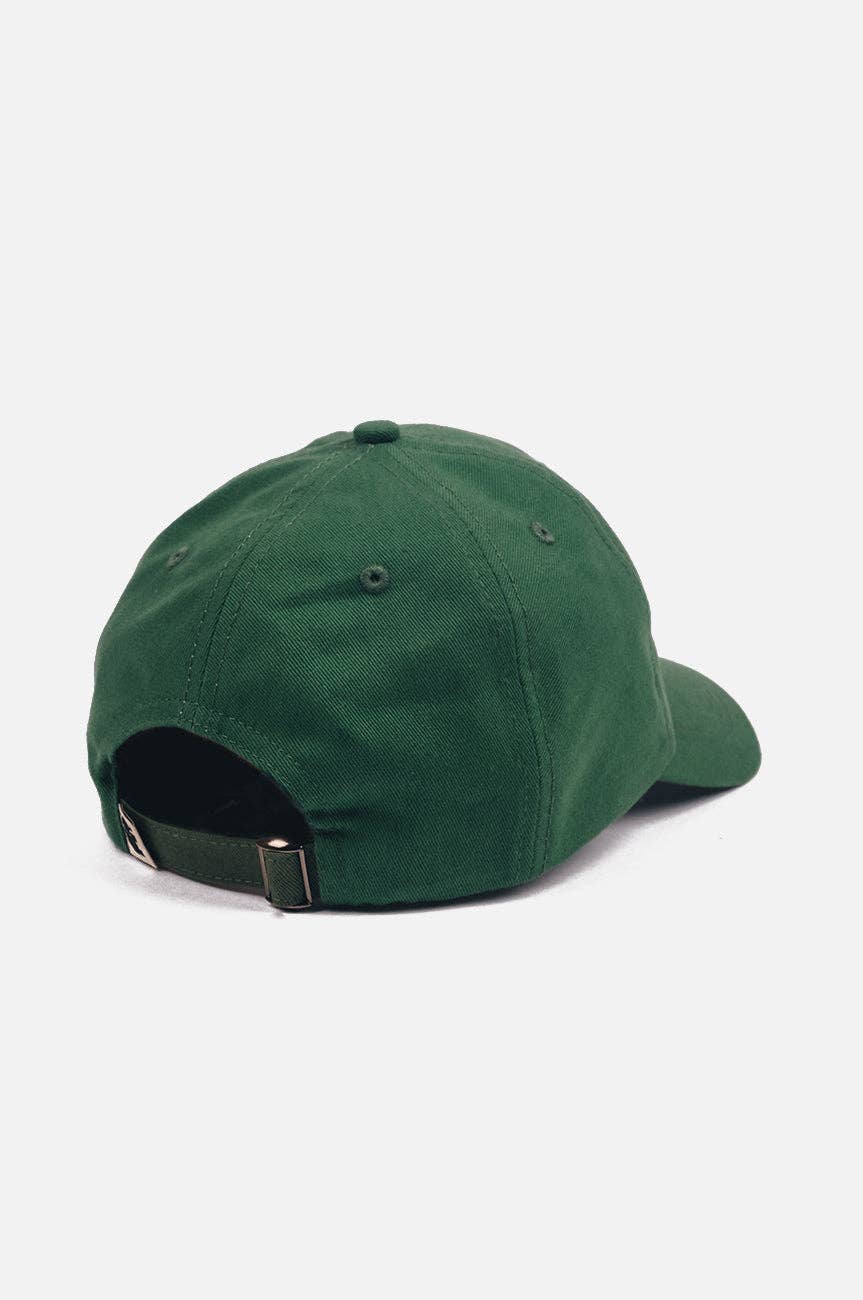 Cappellino dad cap con logo ricamato verde muschio