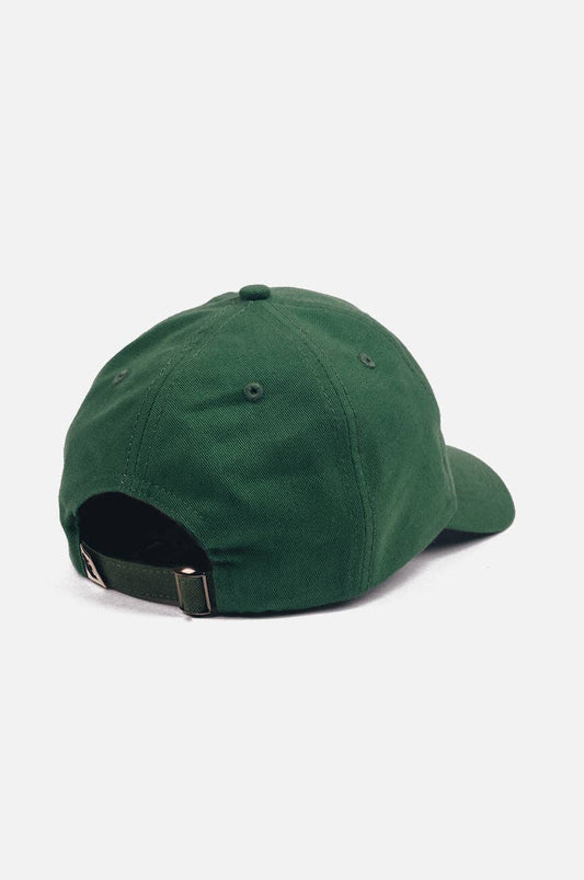 Cappellino dad cap con logo ricamato verde muschio