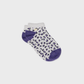 Calzini glitterati leopardati in cotone pettinato ecru e viola