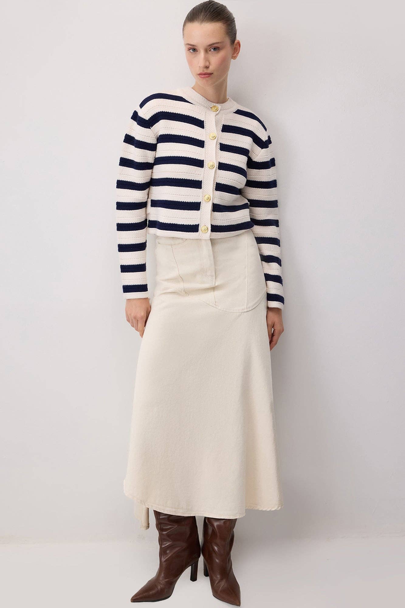 Cardigan in maglia a righe
