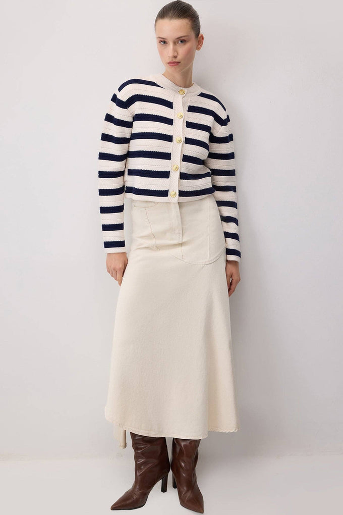 Cardigan in maglia a righe