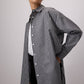 Camicia oversize a righe sottili in misto cotone