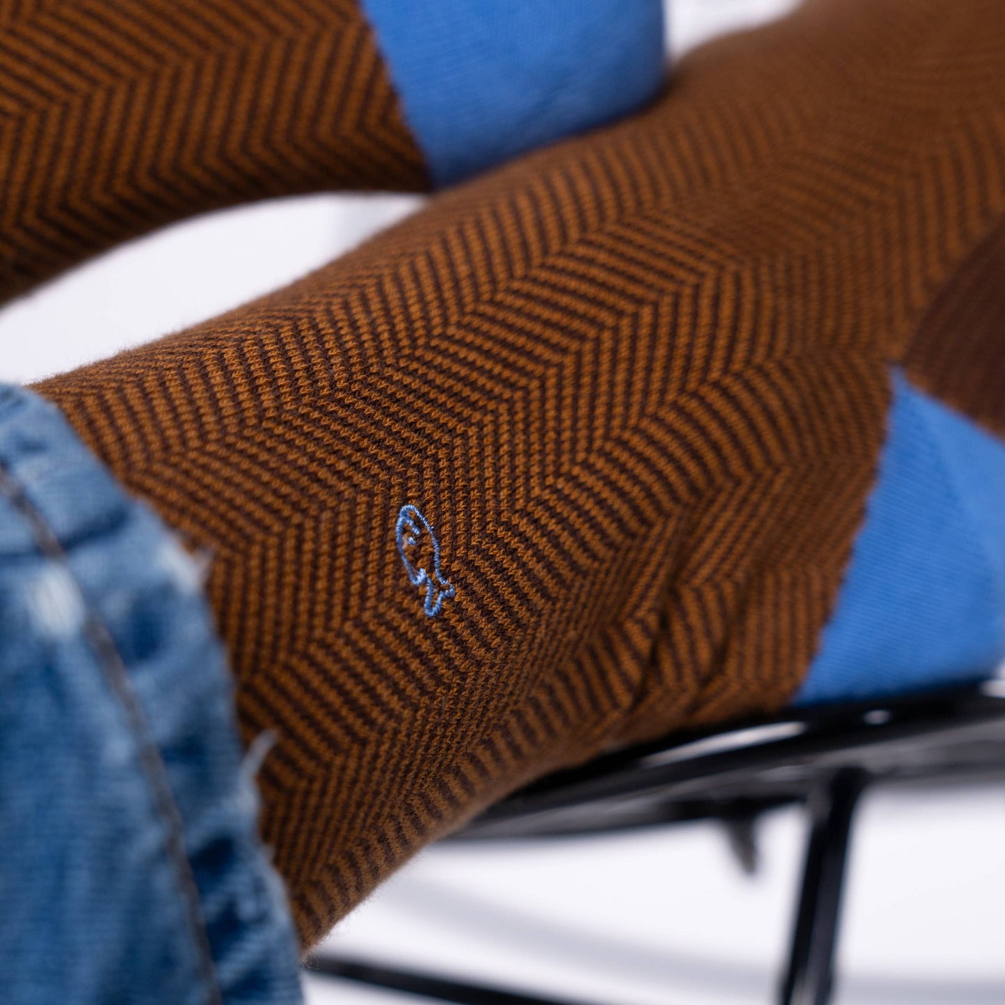 Calzini in cotone pettinato a motivo chevron