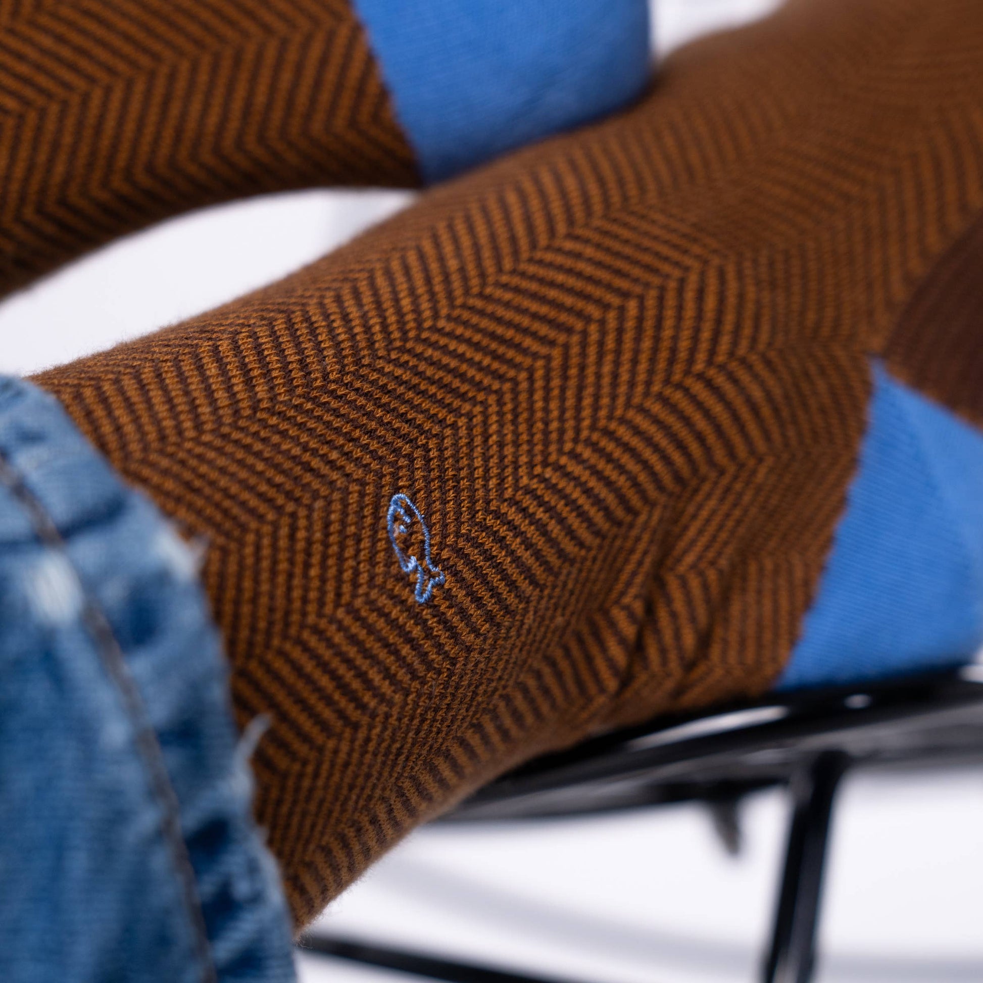 Calzini in cotone pettinato a motivo chevron