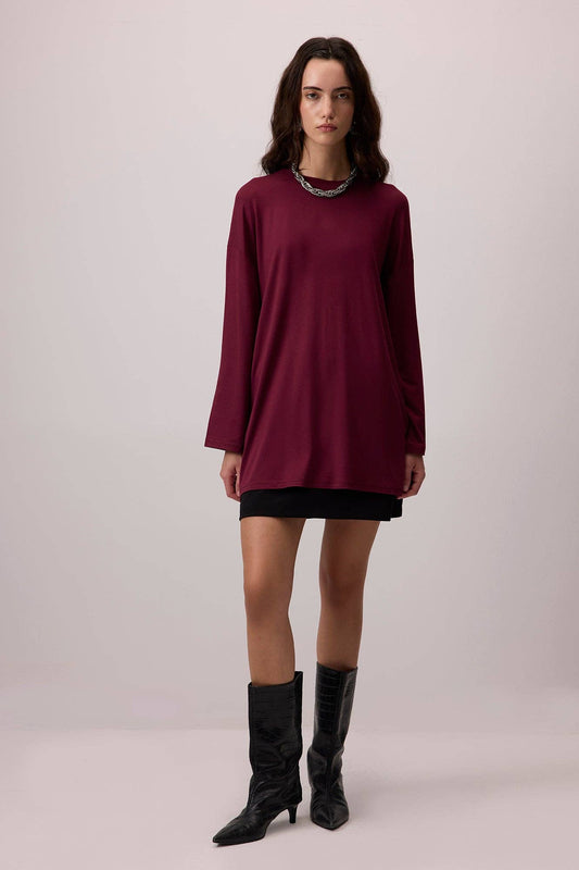 Tunica in viscosa bordeaux