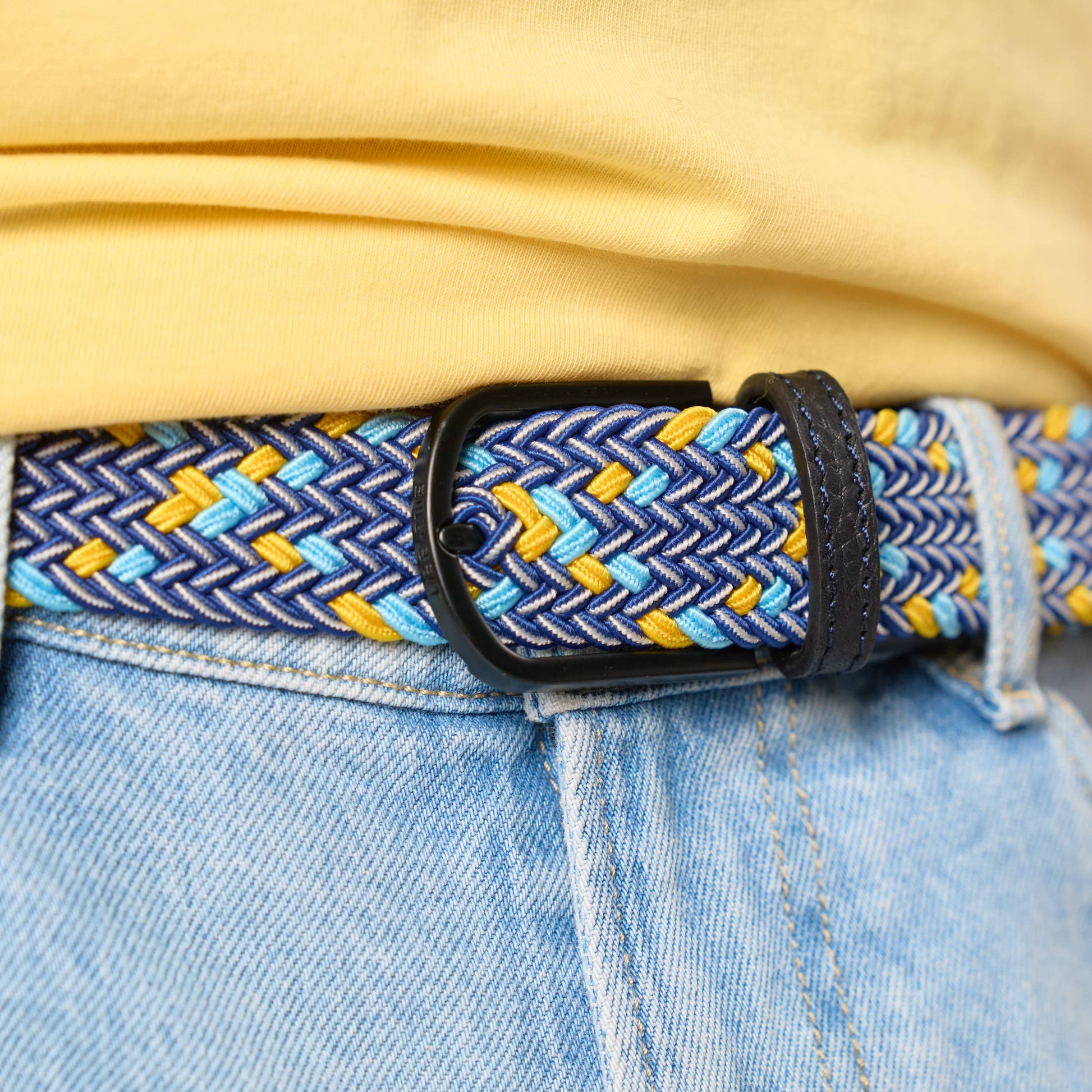 Cintura intrecciata elastica multicolore Cusco
