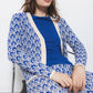 Cardigan jacquard in maglia con motivo geometrico