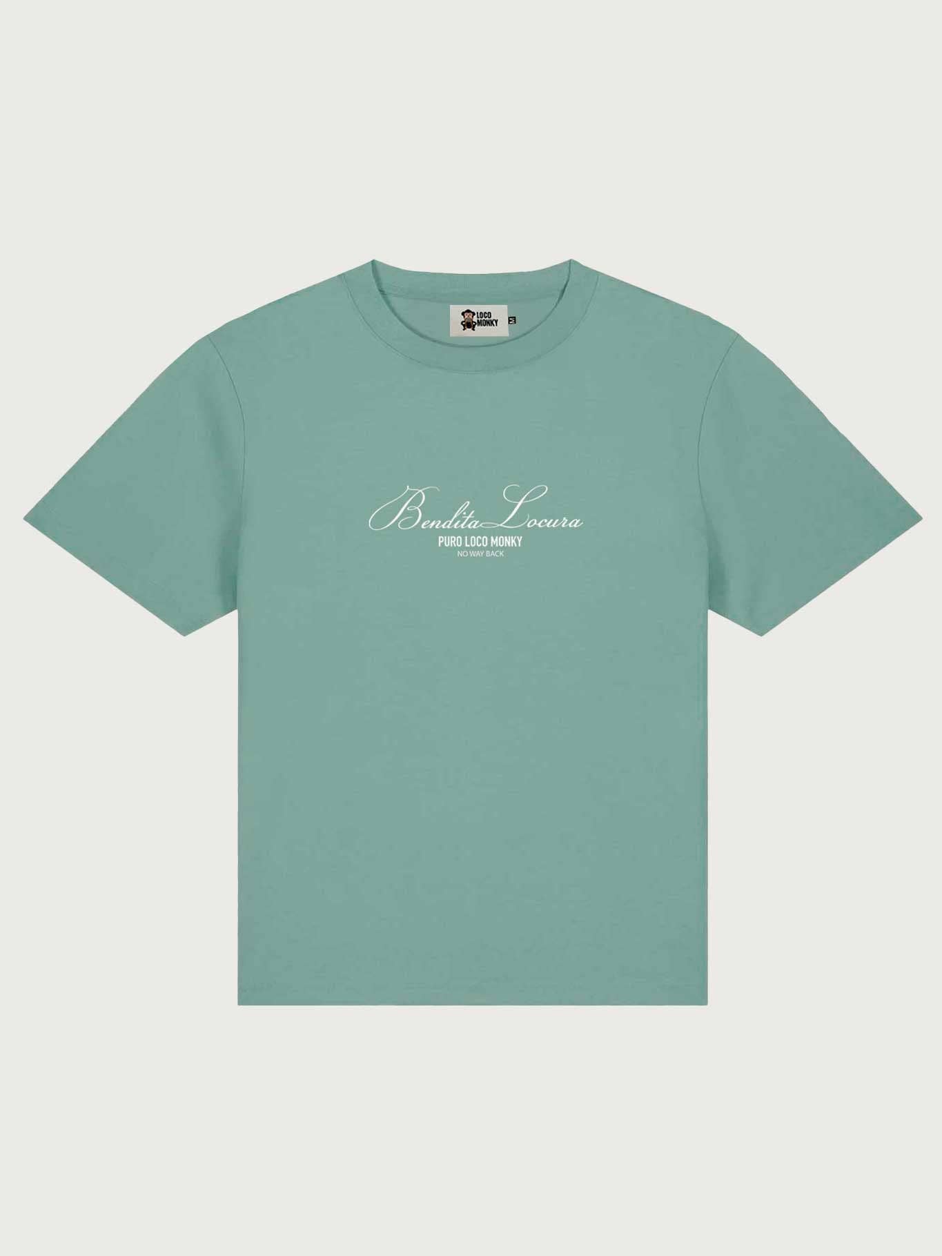 T-shirt donna oversize verde con ricamo lettering