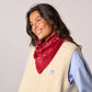 Foulard piccolo in cotone biologico con stampa grafica rosso