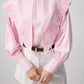 Tunica rosa con maxi colletto ricamato