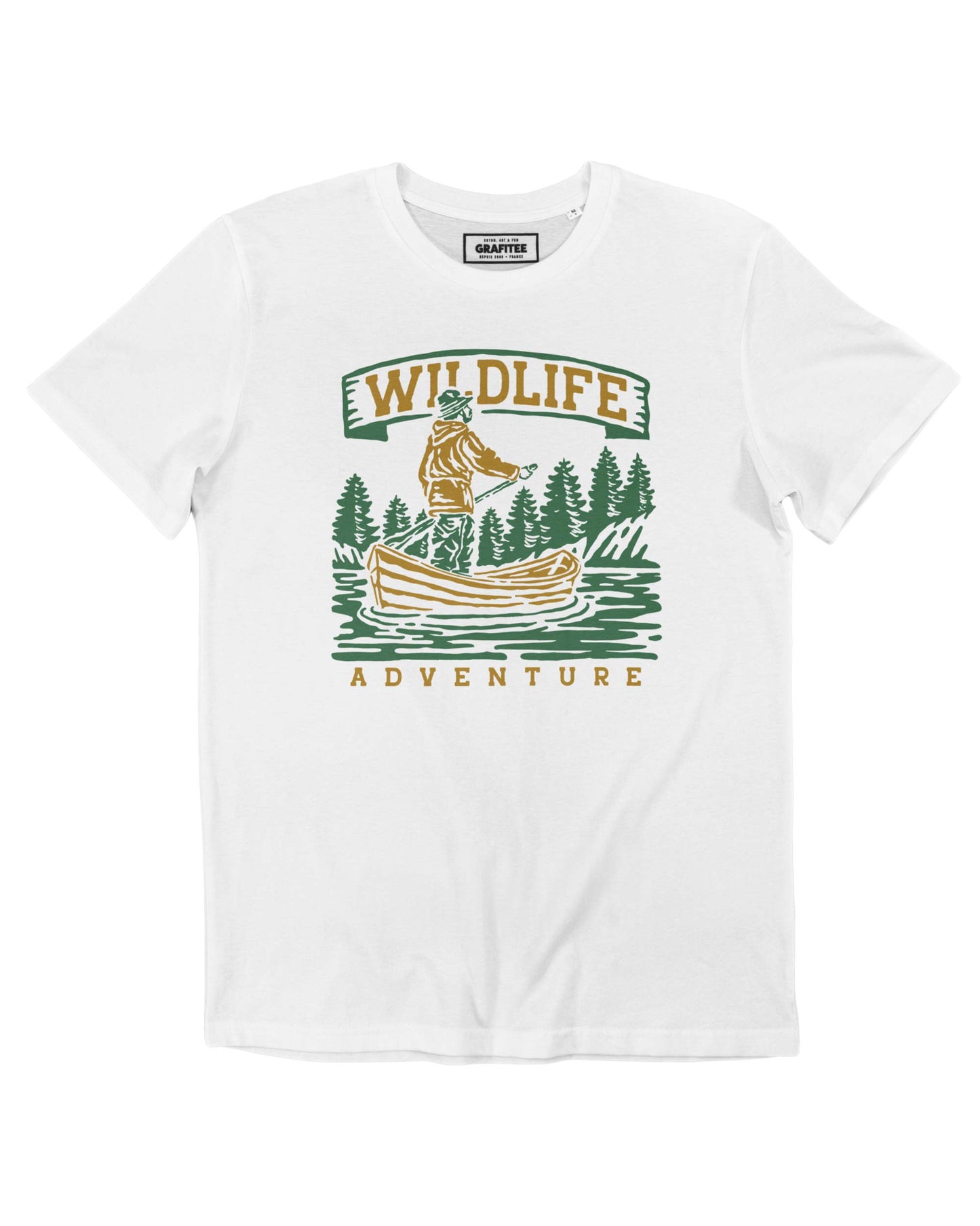T-shirt unisex in cotone biologico con stampa canoa Wildlife