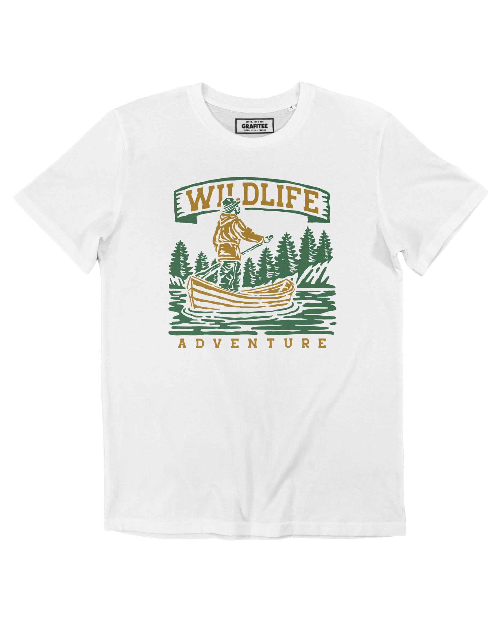 T-shirt unisex in cotone biologico con stampa canoa Wildlife