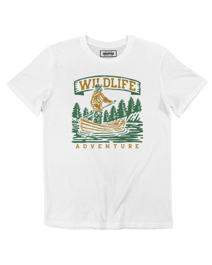 T-shirt unisex in cotone biologico con stampa canoa Wildlife