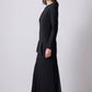 Gonna lunga in chiffon nero con orlo trasparente