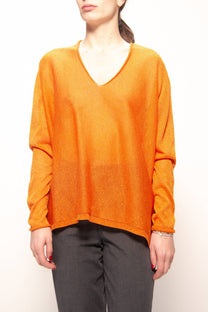 Maxi maglione glitterato con scollo a V