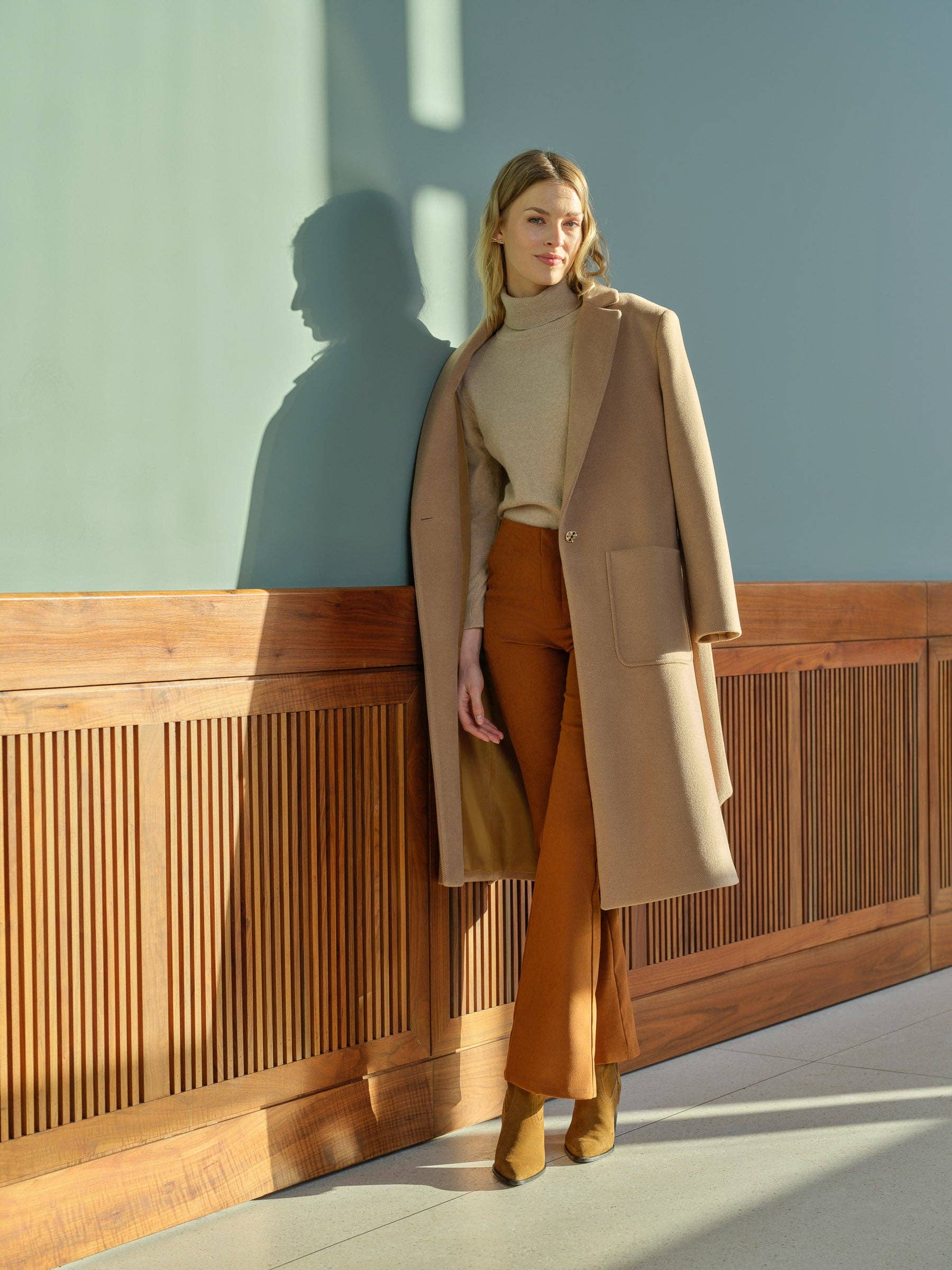 Giacca cappotto Fazenda con cintura a fiocco e bottone