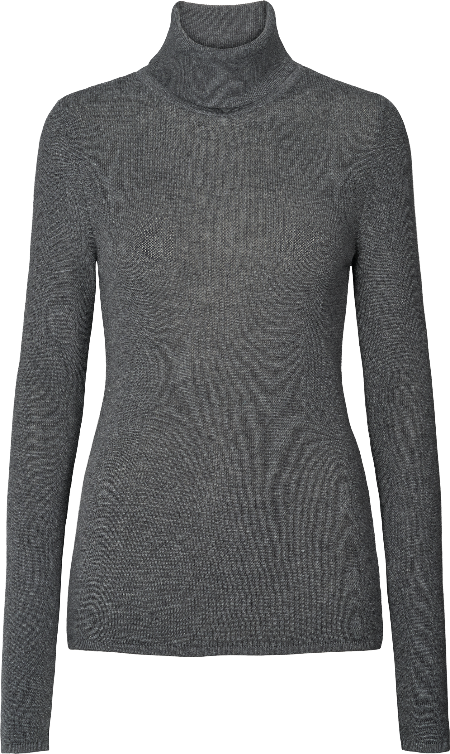 Maglia dolcevita in cotone biologico grigio scuro mélange