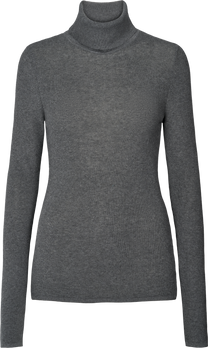 Maglia dolcevita in cotone biologico grigio scuro mélange