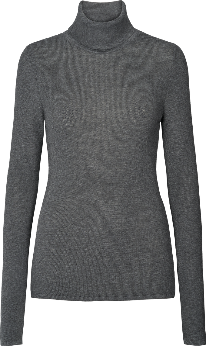 Maglia dolcevita in cotone biologico grigio scuro mélange