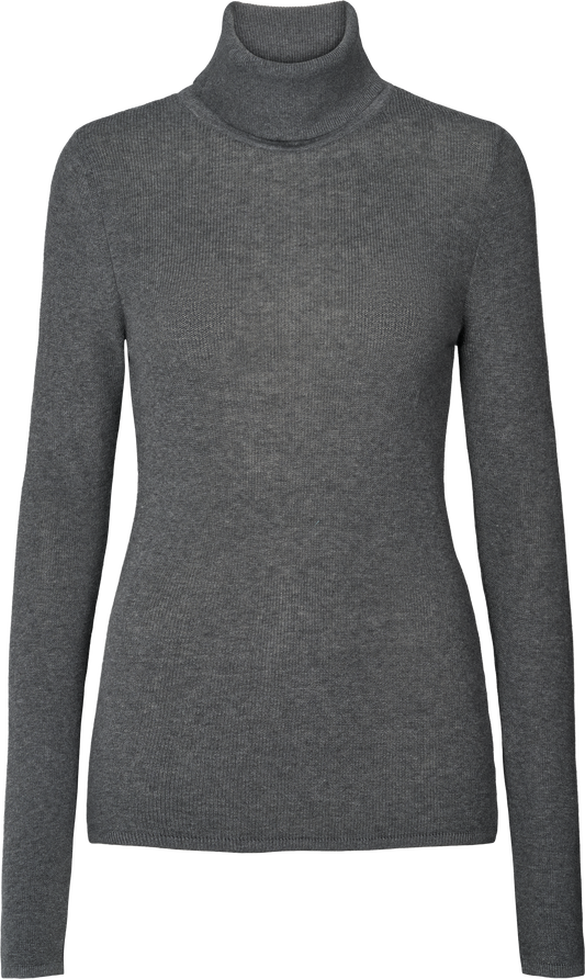 Maglia dolcevita in cotone biologico grigio scuro mélange