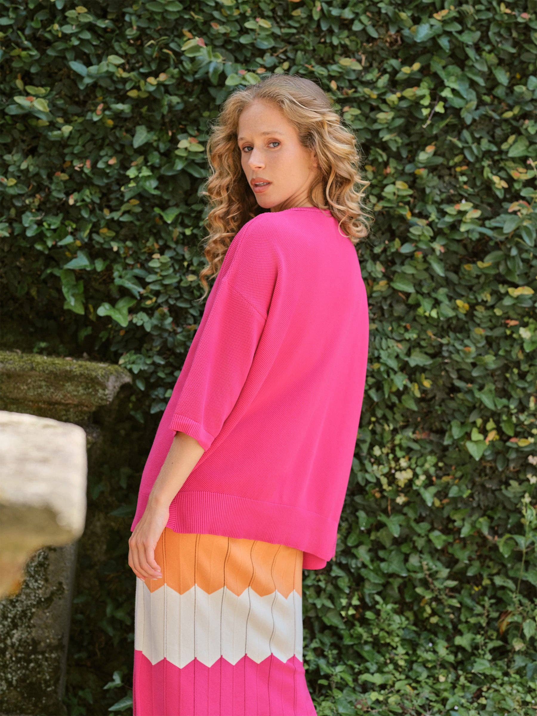 Giacca cardigan con spilla gioiello in cotone