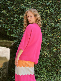 Giacca cardigan con spilla gioiello in cotone