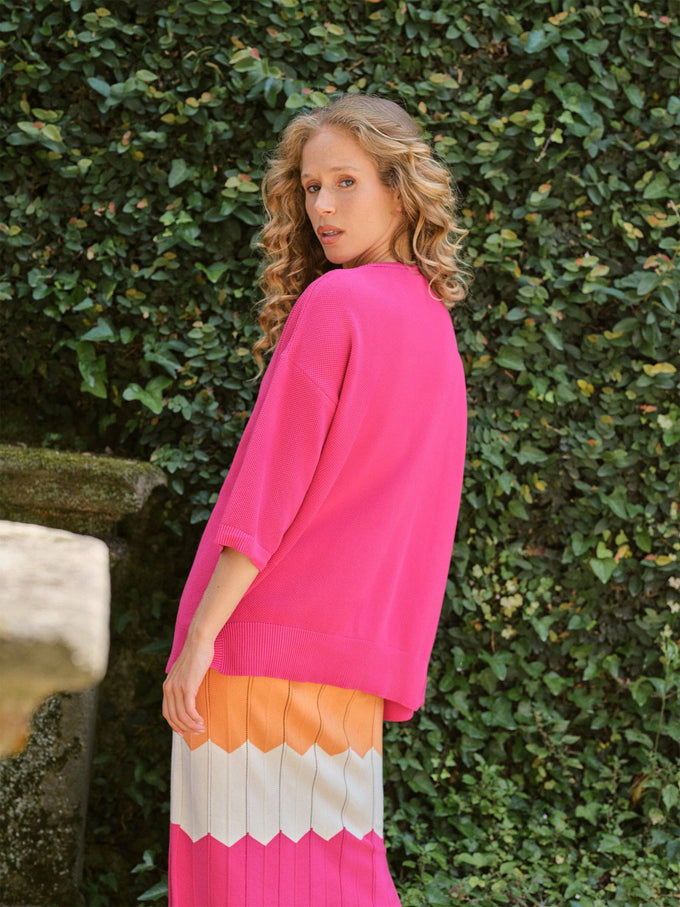 Giacca cardigan con spilla gioiello in cotone