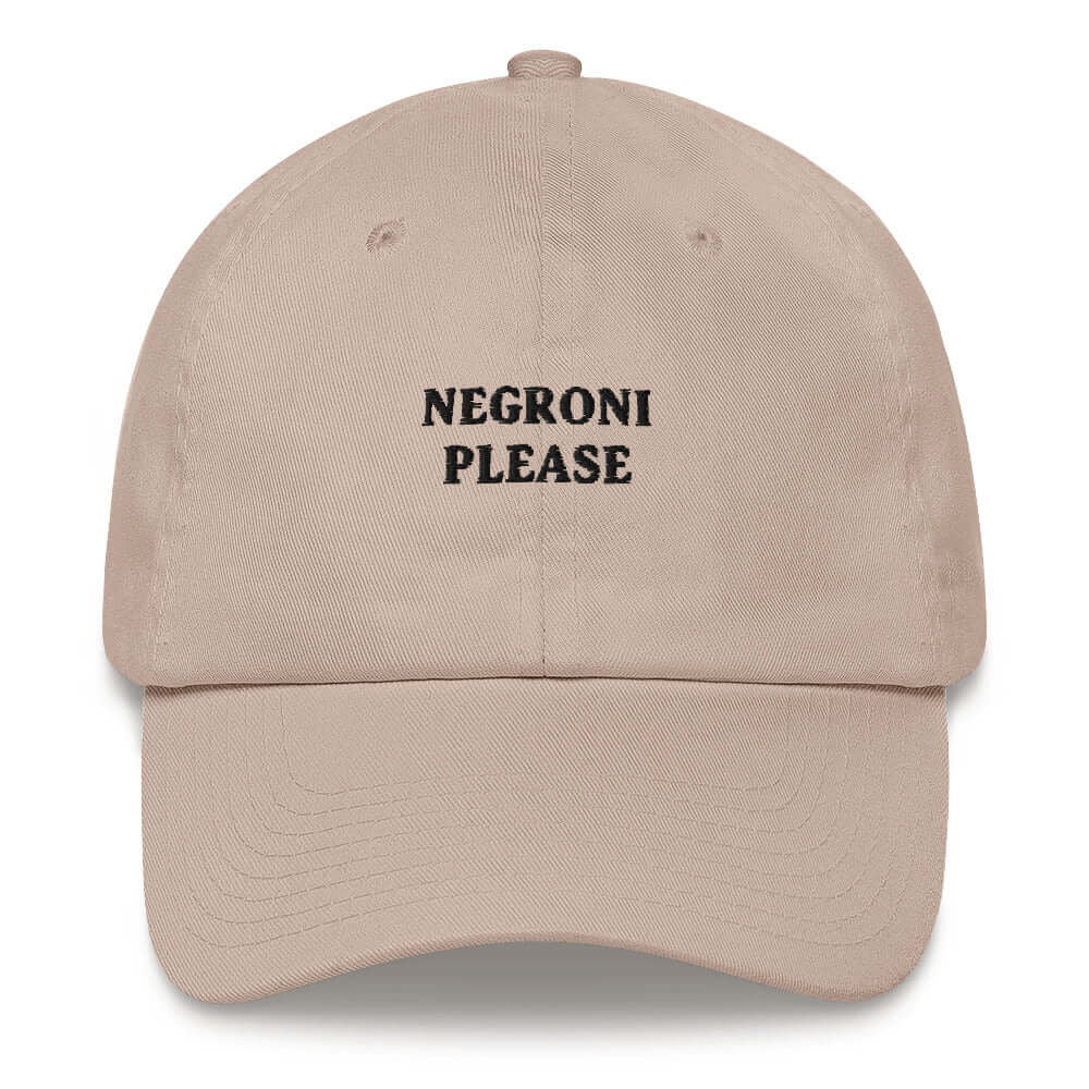 Cappellino Dad Hat ricamato “Negroni Please”