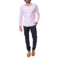 Camicia uomo bianca tinta unita con collo francese