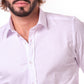 Camicia Uomo LAZAR Bianca Tinta Unita con Collo Francese