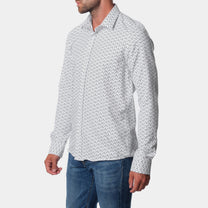 Camicia Uomo Stampata Grigia a Maniche Lunghe