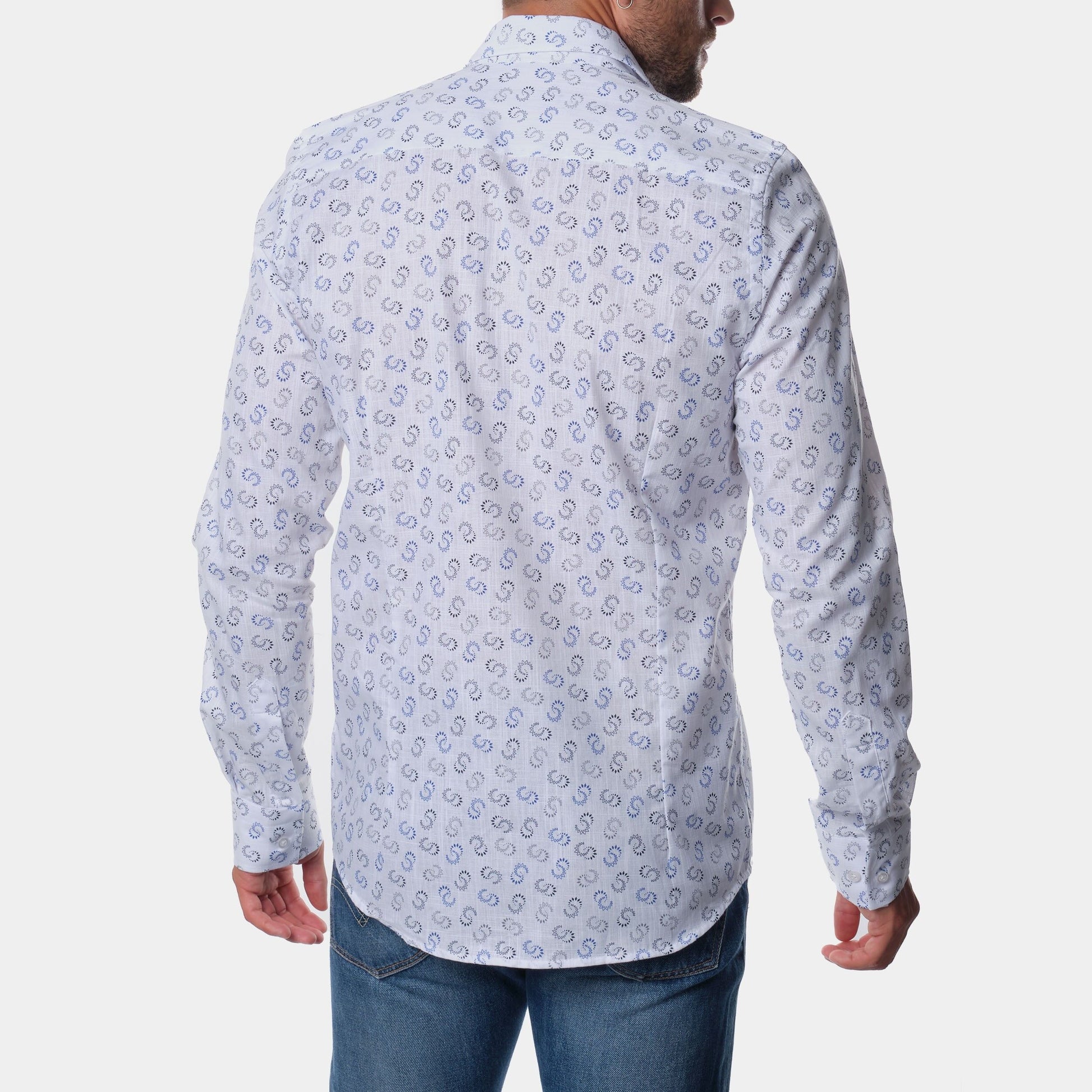 Camicia stampata in cotone da uomo
