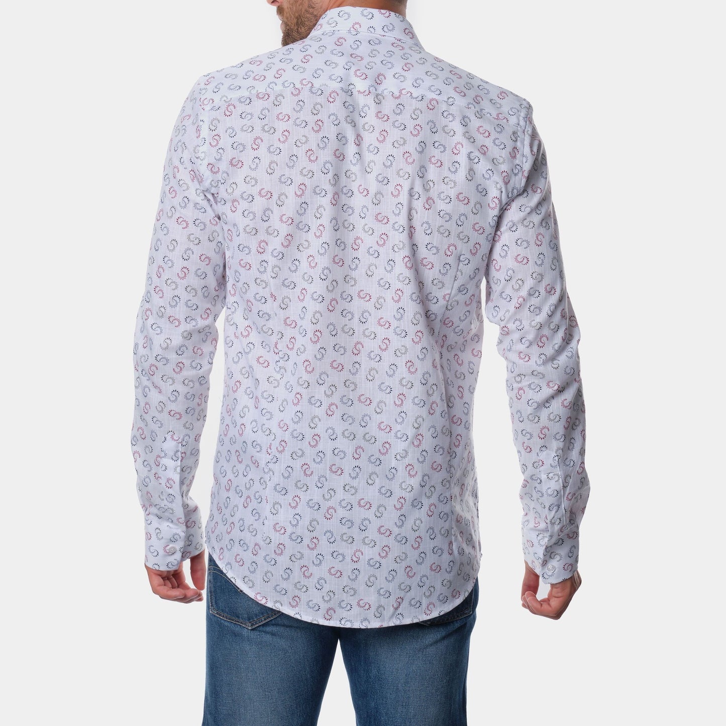 Camicia stampata in cotone da uomo