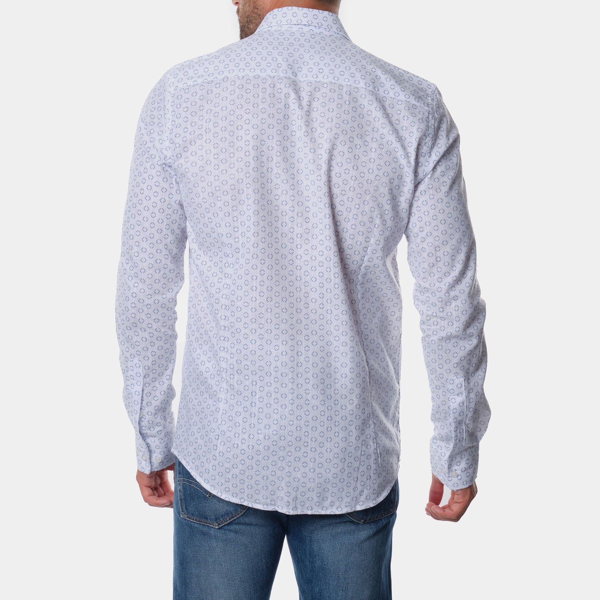 Camicia stampata in cotone da uomo