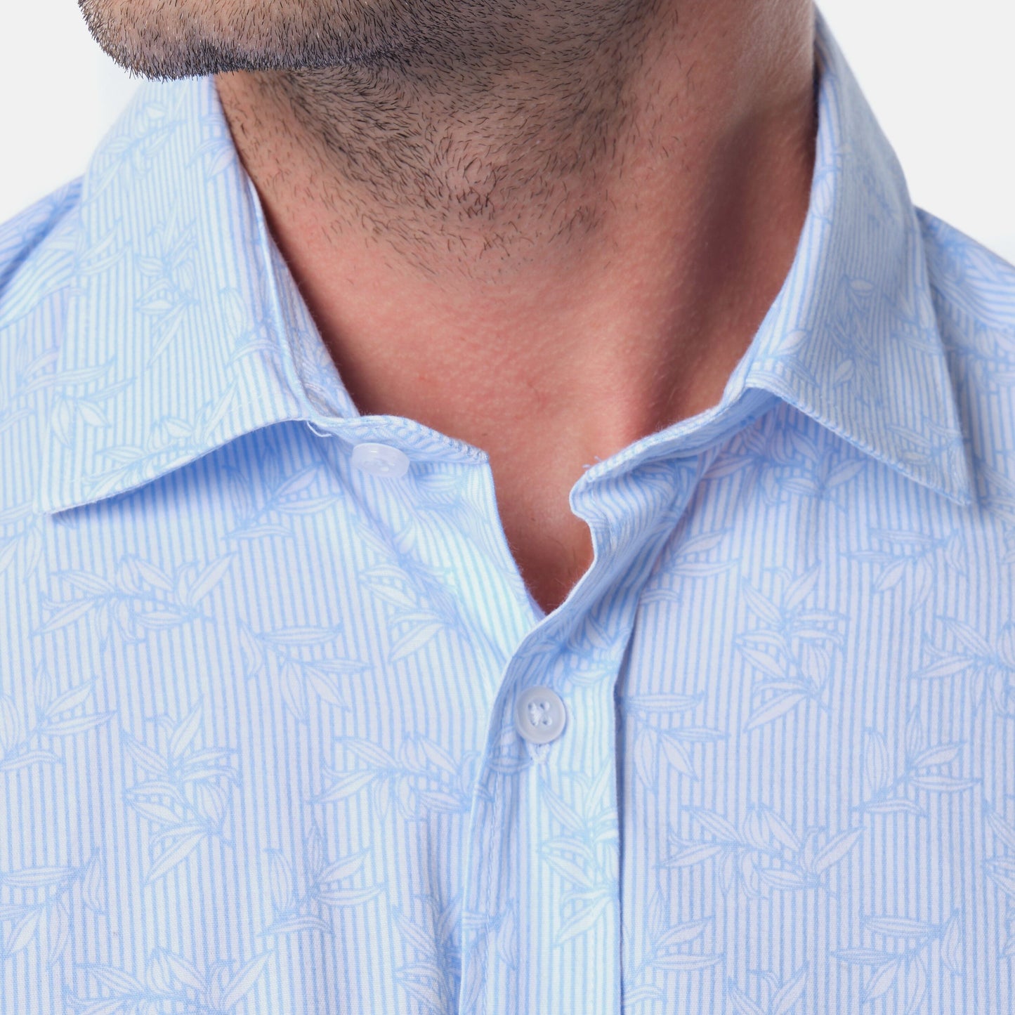 Camicia uomo stampata a maniche lunghe con colletto francese