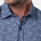 Camicia uomo stampata a maniche lunghe con colletto francese