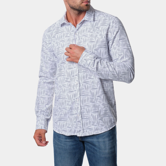 Camicia uomo stampata Maki a maniche lunghe