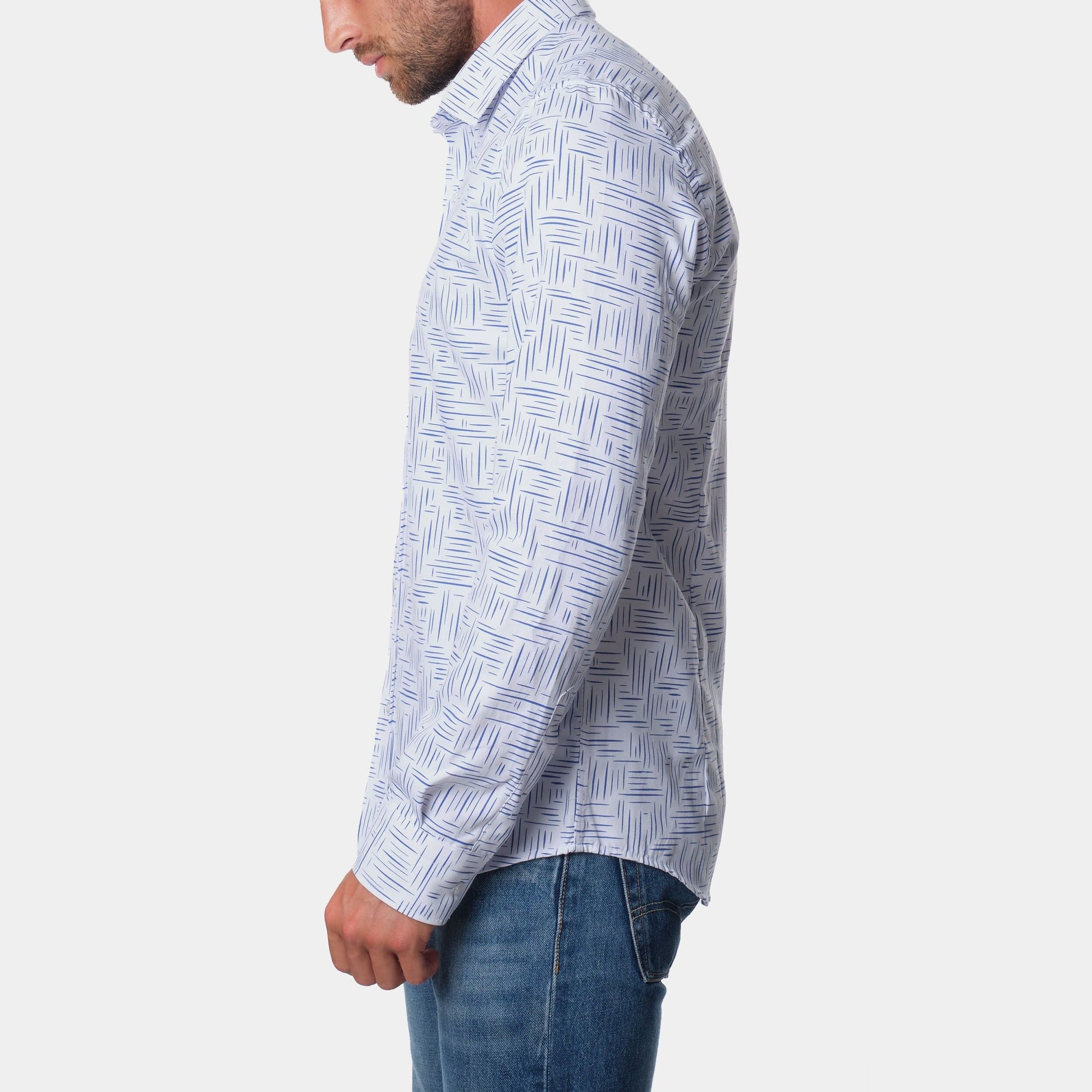 Camicia uomo stampata Maki a maniche lunghe