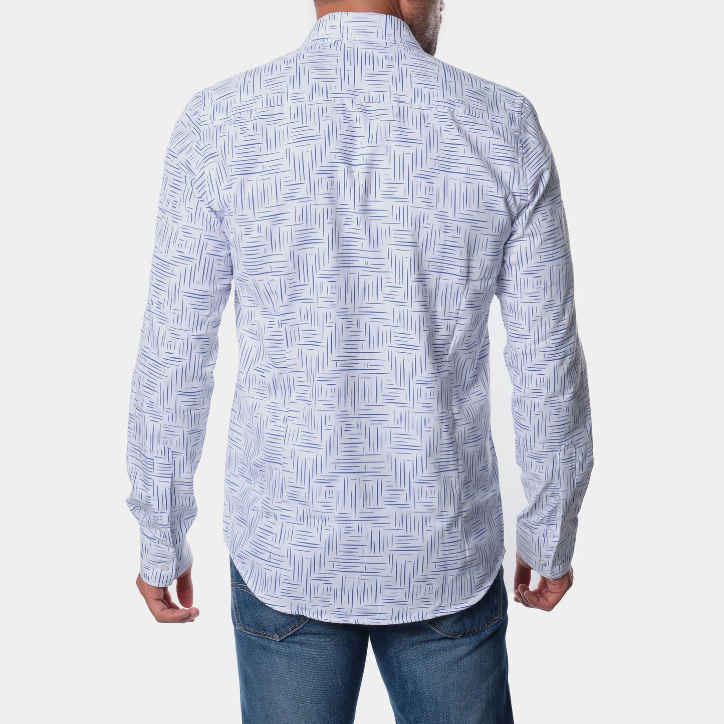 Camicia uomo stampata Maki a maniche lunghe