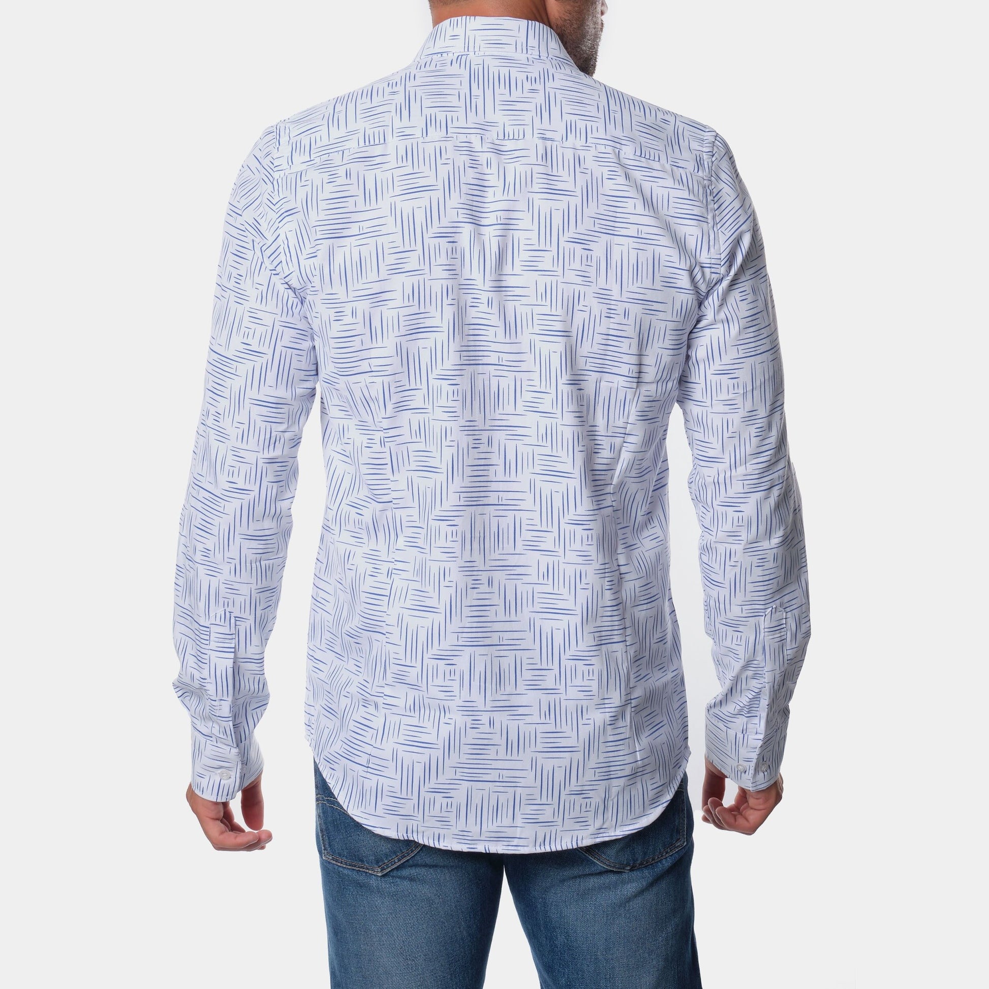 Camicia uomo stampata Maki a maniche lunghe