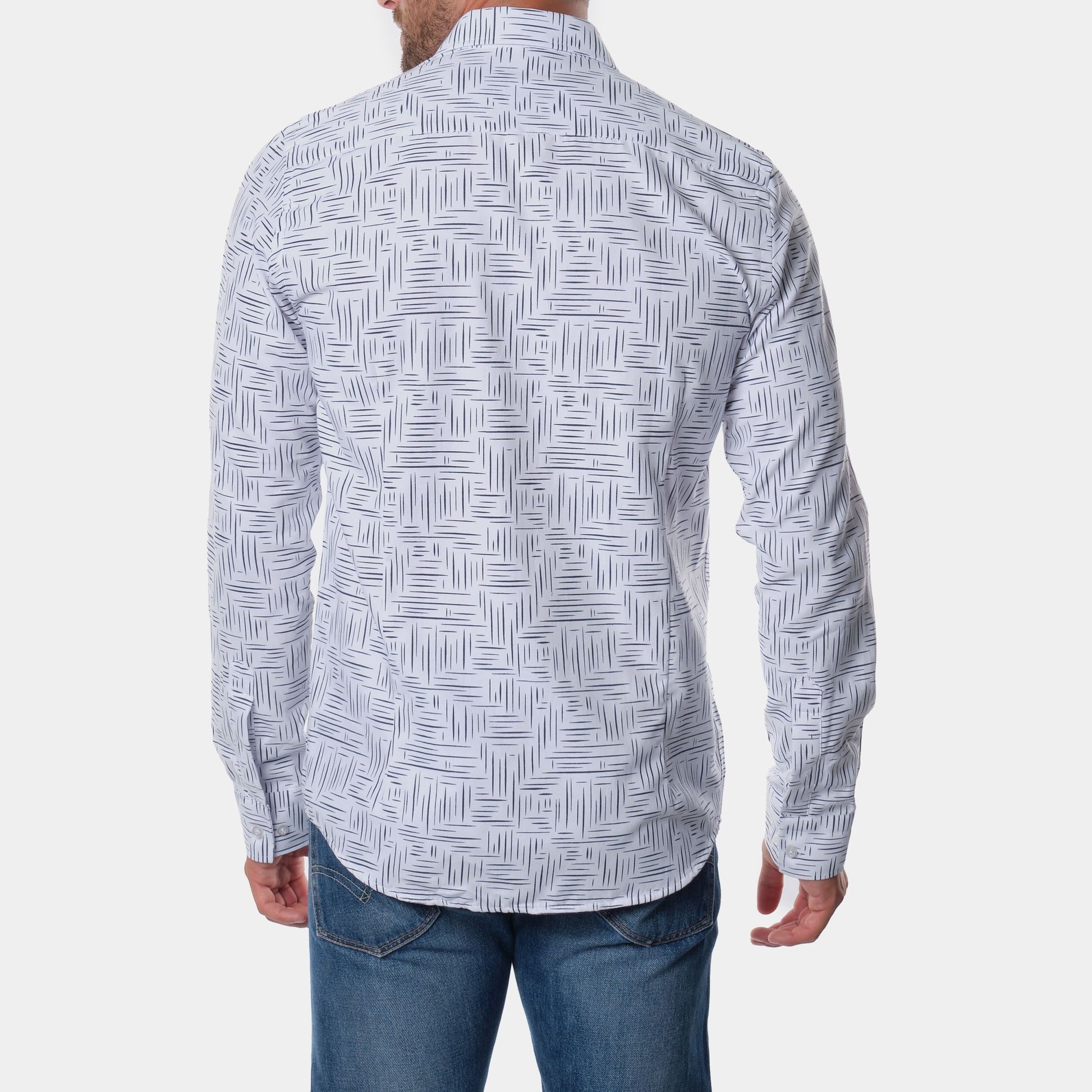 Camicia uomo stampata Maki a maniche lunghe