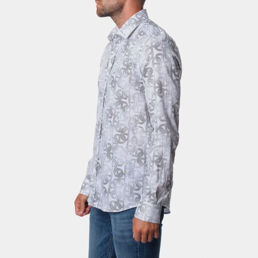 Camicia stampata in cotone da uomo