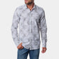 Camicia uomo stampata in cotone con colletto francese
