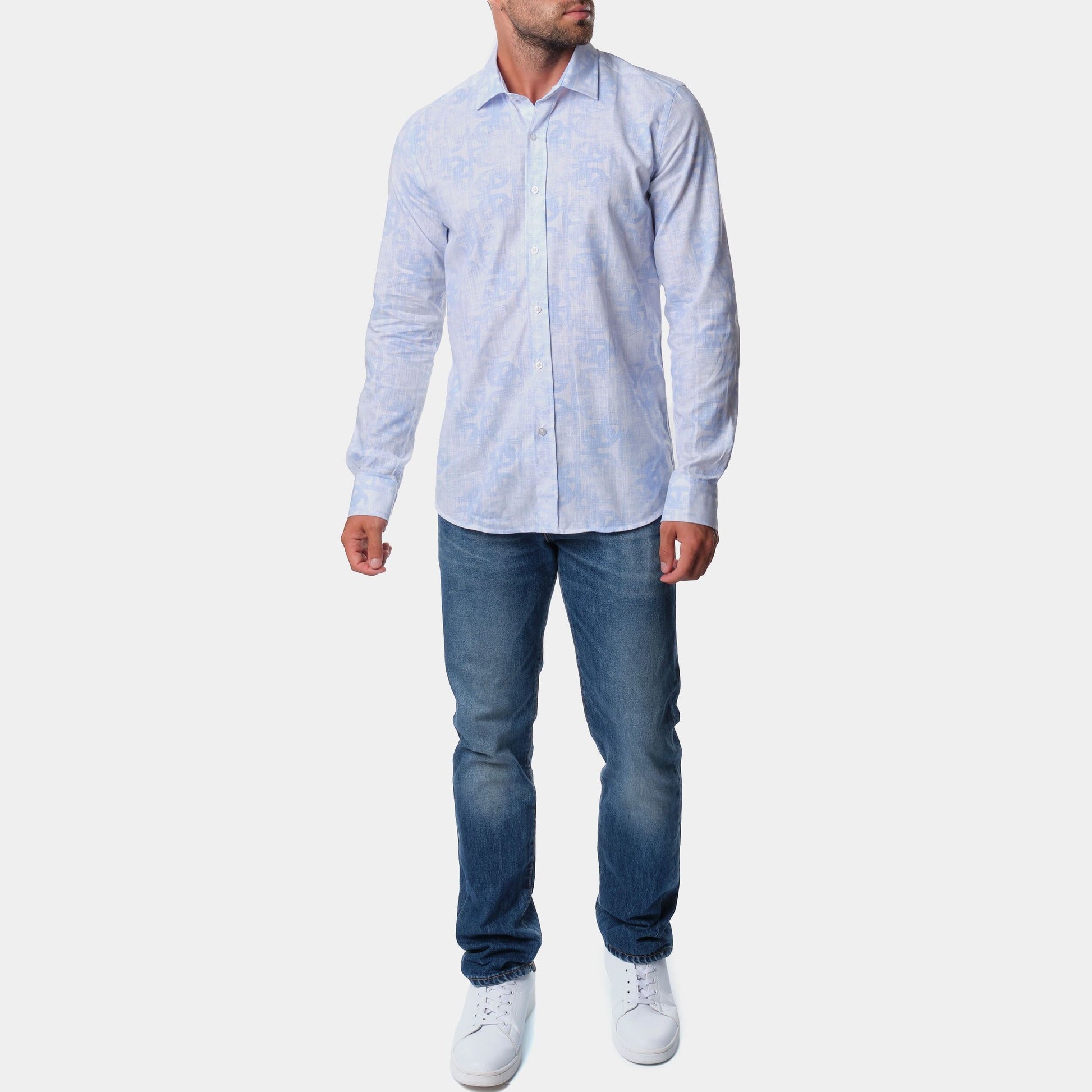 Camicia uomo stampata in cotone