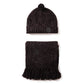 Set sciarpa e cappello in maglia con pompon