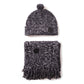 Set sciarpa e cappello in maglia con pompon