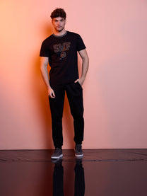 T-shirt SMF con logo e profilo a contrasto