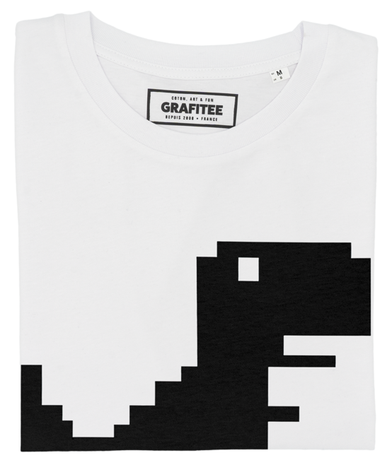 T-shirt Offline in cotone biologico con stampa dinosauro pixel