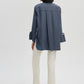 Camicia in popeline misto cotone con polsini ampi