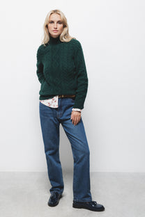Maglione a maglia strutturata con girocollo alto